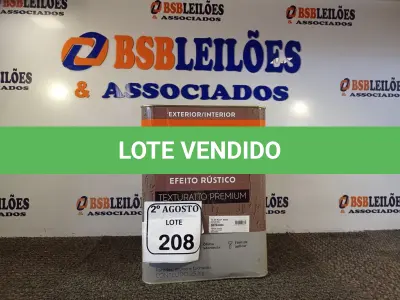LOTE 208 - 01 LATA DE TINTA SUVINIL TEXTURA PREMIUM. (NO ESTADO) ATENÇÃO! FAZER A VISITAÇÃO ANTES DE ARREMATAR, NÃO SABEMOS SE FUNCIONA. LEILÃO NÃO TEM GARANTIA E NEM DEVOLUÇÃO, SUJEITO A POSSÍVEIS AVARIAS VISÍVEIS/OCULTAS E/OU AUSÊNCIA DE COMPONENTES.