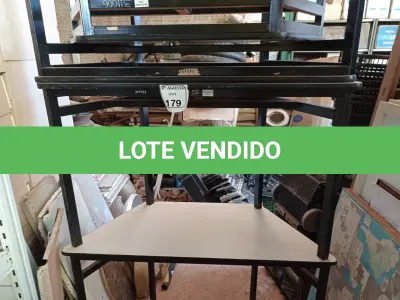 LOTE 179 - 04 MESAS BASE DE FERRO TRIANGULAR. (NO ESTADO) ATENÇÃO! FAZER A VISITAÇÃO ANTES DE ARREMATAR, NÃO SABEMOS SE FUNCIONA. LEILÃO NÃO TEM GARANTIA E NEM DEVOLUÇÃO, SUJEITO A POSSÍVEIS AVARIAS VISÍVEIS/OCULTAS E/OU AUSÊNCIA DE COMPONENTES.