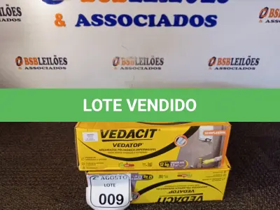 LOTE 009 - 02 VEDACIT ARGAMASSA POLIMÉRICA IMPERMEÁVEL 12KGS CADA. (NO ESTADO) ATENÇÃO! FAZER A VISITAÇÃO ANTES DE ARREMATAR, NÃO SABEMOS SE FUNCIONA. LEILÃO NÃO TEM GARANTIA E NEM DEVOLUÇÃO, SUJEITO A POSSÍVEIS AVARIAS VISÍVEIS/OCULTAS E/OU AUSÊNCIA DE COMPONENTES.