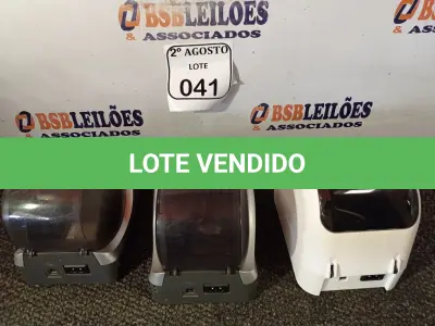 LOTE 041 - 03 IMPRESSORAS DE ETIQUETAS MARCA BROTHER DE MODELOS DIVERSOS 110V. (NO ESTADO) ATENÇÃO! FAZER A VISITAÇÃO ANTES DE ARREMATAR, NÃO SABEMOS SE FUNCIONA. LEILÃO NÃO TEM GARANTIA E NEM DEVOLUÇÃO, SUJEITO A POSSÍVEIS AVARIAS VISÍVEIS/OCULTAS E/OU AUSÊNCIA DE COMPONENTES.