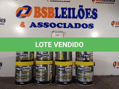 LOTE 108 - 04 ADESIVOS POLYEPOX 630G CADA.  (NO ESTADO) ATENÇÃO! FAZER A VISITAÇÃO ANTES DE ARREMATAR, NÃO SABEMOS SE FUNCIONA. LEILÃO NÃO TEM GARANTIA E NEM DEVOLUÇÃO, SUJEITO A POSSÍVEIS AVARIAS VISÍVEIS/OCULTAS E/OU AUSÊNCIA DE COMPONENTES.