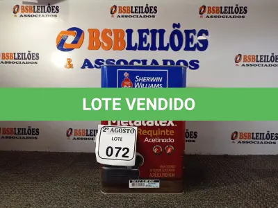 LOTE 072 - 01 LATA DE TINTA METALATEX ACETINADO DE 16 LITROS DE COR GELO BRANCO NEVE. (NO ESTADO) ATENÇÃO! FAZER A VISITAÇÃO ANTES DE ARREMATAR, NÃO SABEMOS SE FUNCIONA. LEILÃO NÃO TEM GARANTIA E NEM DEVOLUÇÃO, SUJEITO A POSSÍVEIS AVARIAS VISÍVEIS/OCULTAS E/OU AUSÊNCIA DE COMPONENTES.