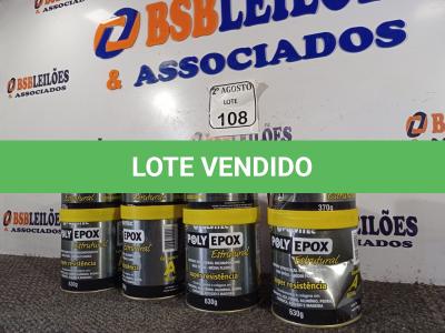 LOTE 108 - 04 ADESIVOS POLYEPOX 630G CADA.  (NO ESTADO) ATENÇÃO! FAZER A VISITAÇÃO ANTES DE ARREMATAR, NÃO SABEMOS SE FUNCIONA. LEILÃO NÃO TEM GARANTIA E NEM DEVOLUÇÃO, SUJEITO A POSSÍVEIS AVARIAS VISÍVEIS/OCULTAS E/OU AUSÊNCIA DE COMPONENTES.