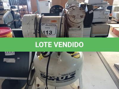 LOTE 113 - 01 COMPRESSOR ODONTOLÓGICO MARCA SCHULZ MODELO MSV-6 DE 220V. (NO ESTADO) ATENÇÃO! FAZER A VISITAÇÃO ANTES DE ARREMATAR, NÃO SABEMOS SE FUNCIONA. LEILÃO NÃO TEM GARANTIA E NEM DEVOLUÇÃO, SUJEITO A POSSÍVEIS AVARIAS VISÍVEIS/OCULTAS E/OU AUSÊNCIA DE COMPONENTES.