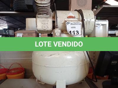 LOTE 113 - 01 COMPRESSOR ODONTOLÓGICO MARCA SCHULZ MODELO MSV-6 DE 220V. (NO ESTADO) ATENÇÃO! FAZER A VISITAÇÃO ANTES DE ARREMATAR, NÃO SABEMOS SE FUNCIONA. LEILÃO NÃO TEM GARANTIA E NEM DEVOLUÇÃO, SUJEITO A POSSÍVEIS AVARIAS VISÍVEIS/OCULTAS E/OU AUSÊNCIA DE COMPONENTES.