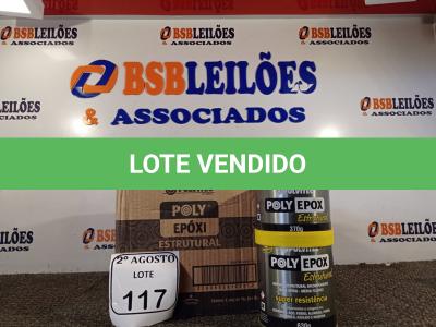 LOTE 117 - 04 ADESIVOS POLYEPOX 630G CADA. (NO ESTADO) ATENÇÃO! FAZER A VISITAÇÃO ANTES DE ARREMATAR, NÃO SABEMOS SE FUNCIONA. LEILÃO NÃO TEM GARANTIA E NEM DEVOLUÇÃO, SUJEITO A POSSÍVEIS AVARIAS VISÍVEIS/OCULTAS E/OU AUSÊNCIA DE COMPONENTES.