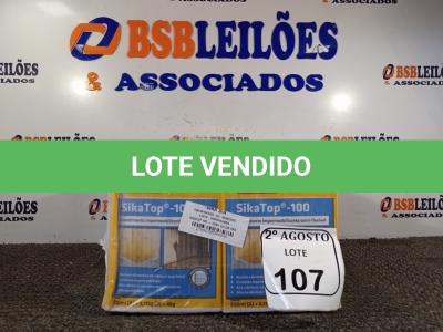 LOTE 107 - 04 CAIXAS SIKATOP-100 REVESTIMENTO IMPERMEABILIZANTE SEMI-FLEXIVEL DE 4KG CADA. (NO ESTADO) ATENÇÃO! FAZER A VISITAÇÃO ANTES DE ARREMATAR, NÃO SABEMOS SE FUNCIONA. LEILÃO NÃO TEM GARANTIA E NEM DEVOLUÇÃO, SUJEITO A POSSÍVEIS AVARIAS VISÍVEIS/OCULTAS E/OU AUSÊNCIA DE COMPONENTES.
