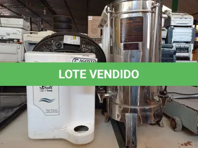 LOTE 190 - 01 PURIFICADOR DE ÁGUA, 01 VENTILADOR, 01 CAFETEIRA INOX E 01 LIXEIRA. (NO ESTADO) ATENÇÃO! FAZER A VISITAÇÃO ANTES DE ARREMATAR, NÃO SABEMOS SE FUNCIONA. LEILÃO NÃO TEM GARANTIA E NEM DEVOLUÇÃO, SUJEITO A POSSÍVEIS AVARIAS VISÍVEIS/OCULTAS E/OU AUSÊNCIA DE COMPONENTES.