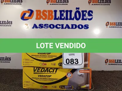 LOTE 083 - 02 VEDACIT ARGAMASSA POLIMÉRICA IMPERMEÁVEL 12KGS CADA. (NO ESTADO) ATENÇÃO! FAZER A VISITAÇÃO ANTES DE ARREMATAR, NÃO SABEMOS SE FUNCIONA. LEILÃO NÃO TEM GARANTIA E NEM DEVOLUÇÃO, SUJEITO A POSSÍVEIS AVARIAS VISÍVEIS/OCULTAS E/OU AUSÊNCIA DE COMPONENTES.