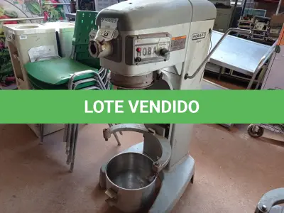 LOTE 246 - 01 BATEDEIRA INDUSTRIAL DE MASSAS MARCA HOBART. (NO ESTADO) ATENÇÃO! FAZER A VISITAÇÃO ANTES DE ARREMATAR, NÃO SABEMOS SE FUNCIONA. LEILÃO NÃO TEM GARANTIA E NEM DEVOLUÇÃO, SUJEITO A POSSÍVEIS AVARIAS VISÍVEIS/OCULTAS E/OU AUSÊNCIA DE COMPONENTES.