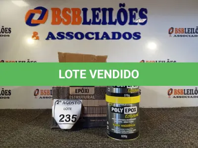 LOTE 235 - 04 ADESIVOS POLYEPOX 630G CADA. (NO ESTADO) ATENÇÃO! FAZER A VISITAÇÃO ANTES DE ARREMATAR, NÃO SABEMOS SE FUNCIONA. LEILÃO NÃO TEM GARANTIA E NEM DEVOLUÇÃO, SUJEITO A POSSÍVEIS AVARIAS VISÍVEIS/OCULTAS E/OU AUSÊNCIA DE COMPONENTES.