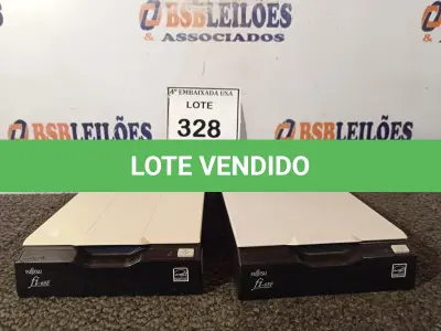LOTE 328 - 02 SCANNERS DE LEITURA DIGITAL USB MARCA FUJTSU (OPTICAL DIGITAL SCANNER). (NO ESTADO EM QUE SE ENCONTRA. SUJEITO A AVARIAS OCULTAS/VISÍVEIS.)  AV9521D, SN:A69C002376