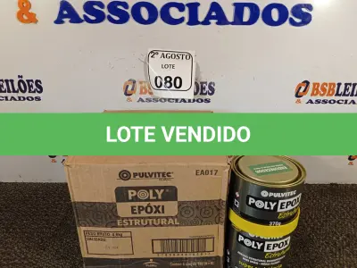 LOTE 080 - 04 ADESIVOS POLYEPOX 630G CADA. (NO ESTADO) ATENÇÃO! FAZER A VISITAÇÃO ANTES DE ARREMATAR, NÃO SABEMOS SE FUNCIONA. LEILÃO NÃO TEM GARANTIA E NEM DEVOLUÇÃO, SUJEITO A POSSÍVEIS AVARIAS VISÍVEIS/OCULTAS E/OU AUSÊNCIA DE COMPONENTES.