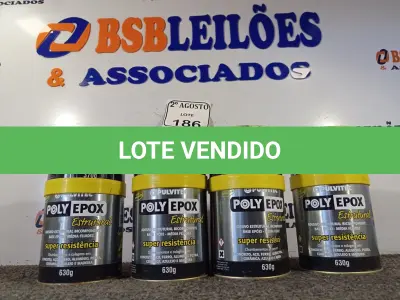 LOTE 186 - 04 ADESIVOS POLYEPOX 630G CADA. (NO ESTADO) ATENÇÃO! FAZER A VISITAÇÃO ANTES DE ARREMATAR, NÃO SABEMOS SE FUNCIONA. LEILÃO NÃO TEM GARANTIA E NEM DEVOLUÇÃO, SUJEITO A POSSÍVEIS AVARIAS VISÍVEIS/OCULTAS E/OU AUSÊNCIA DE COMPONENTES.