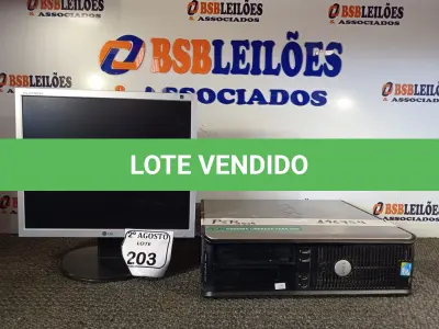 LOTE 203 - 01 MONITOR LG E 01 CPU DELL. (NO ESTADO) ATENÇÃO! FAZER A VISITAÇÃO ANTES DE ARREMATAR, NÃO SABEMOS SE FUNCIONA. LEILÃO NÃO TEM GARANTIA E NEM DEVOLUÇÃO, SUJEITO A POSSÍVEIS AVARIAS VISÍVEIS/OCULTAS E/OU AUSÊNCIA DE COMPONENTES.