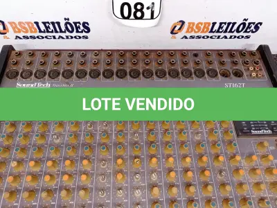 LOTE 081 - 01 MESA DE SOM MARCA SOUNDTECH 16 CANAIS MODELO STI62T. (NO ESTADO) ATENÇÃO! FAZER A VISITAÇÃO ANTES DE ARREMATAR, NÃO SABEMOS SE FUNCIONA. LEILÃO NÃO TEM GARANTIA E NEM DEVOLUÇÃO, SUJEITO A POSSÍVEIS AVARIAS VISÍVEIS/OCULTAS E/OU AUSÊNCIA DE COMPONENTES.