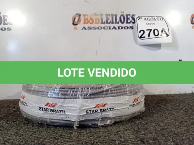 LOTE 270 - 01 ROLO DE FIO FLEXÍVEL 1X4,00MM NA COR CINZA. (NO ESTADO) ATENÇÃO! FAZER A VISITAÇÃO ANTES DE ARREMATAR, NÃO SABEMOS SE FUNCIONA. LEILÃO NÃO TEM GARANTIA E NEM DEVOLUÇÃO, SUJEITO A POSSÍVEIS AVARIAS VISÍVEIS/OCULTAS E/OU AUSÊNCIA DE COMPONENTES.