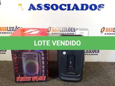 LOTE 020 -  01 CAIXA DE SOM BLUETOOTH 4”. (NO ESTADO) ATENÇÃO! FAZER A VISITAÇÃO ANTES DE ARREMATAR, NÃO SABEMOS SE FUNCIONA. LEILÃO NÃO TEM GARANTIA E NEM DEVOLUÇÃO, SUJEITO A POSSÍVEIS AVARIAS VISÍVEIS/OCULTAS E/OU AUSÊNCIA DE COMPONENTES.