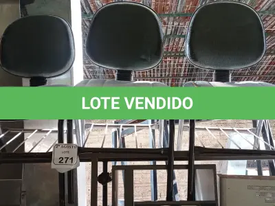 LOTE 271 - 05 CADEIRAS PARA ESCRITÓRIO. (NO ESTADO) ATENÇÃO! FAZER A VISITAÇÃO ANTES DE ARREMATAR, NÃO SABEMOS SE FUNCIONA. LEILÃO NÃO TEM GARANTIA E NEM DEVOLUÇÃO, SUJEITO A POSSÍVEIS AVARIAS VISÍVEIS/OCULTAS E/OU AUSÊNCIA DE COMPONENTES.