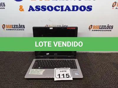 LOTE 115 - 01 NOTEBOOK STI. (NO ESTADO) ATENÇÃO! FAZER A VISITAÇÃO ANTES DE ARREMATAR, NÃO SABEMOS SE FUNCIONA. LEILÃO NÃO TEM GARANTIA E NEM DEVOLUÇÃO, SUJEITO A POSSÍVEIS AVARIAS VISÍVEIS/OCULTAS E/OU AUSÊNCIA DE COMPONENTES.