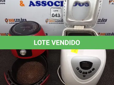 LOTE 043 - 01 AIR FRYER MARCA AGRATTO E MULTIPANE MARCA BRITÂNIA SENDO AS 220V. (NO ESTADO) ATENÇÃO! FAZER A VISITAÇÃO ANTES DE ARREMATAR, NÃO SABEMOS SE FUNCIONA. LEILÃO NÃO TEM GARANTIA E NEM DEVOLUÇÃO, SUJEITO A POSSÍVEIS AVARIAS VISÍVEIS/OCULTAS E/OU AUSÊNCIA DE COMPONENTES.