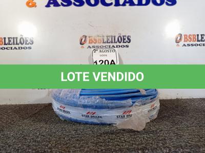 LOTE 120 - 01 ROLO DE FIO FLEXÍVEL 1X10,00MM NA COR AZUL. (NO ESTADO) ATENÇÃO! FAZER A VISITAÇÃO ANTES DE ARREMATAR, NÃO SABEMOS SE FUNCIONA. LEILÃO NÃO TEM GARANTIA E NEM DEVOLUÇÃO, SUJEITO A POSSÍVEIS AVARIAS VISÍVEIS/OCULTAS E/OU AUSÊNCIA DE COMPONENTES.