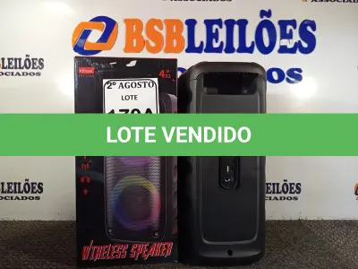 LOTE 170 - 01 CAIXA DE SOM BLUETOOTH 4X2”.. (NO ESTADO) ATENÇÃO! FAZER A VISITAÇÃO ANTES DE ARREMATAR, NÃO SABEMOS SE FUNCIONA. LEILÃO NÃO TEM GARANTIA E NEM DEVOLUÇÃO, SUJEITO A POSSÍVEIS AVARIAS VISÍVEIS/OCULTAS E/OU AUSÊNCIA DE COMPONENTES.