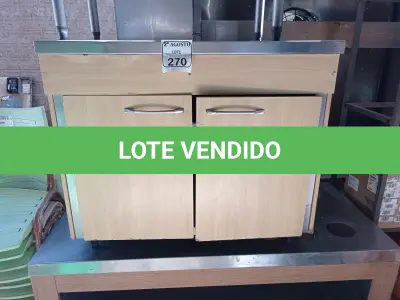 LOTE 270 - 02 ARMÁRIOS COM TAMPA E 01 MESA. (NO ESTADO) ATENÇÃO! FAZER A VISITAÇÃO ANTES DE ARREMATAR, NÃO SABEMOS SE FUNCIONA. LEILÃO NÃO TEM GARANTIA E NEM DEVOLUÇÃO, SUJEITO A POSSÍVEIS AVARIAS VISÍVEIS/OCULTAS E/OU AUSÊNCIA DE COMPONENTES.