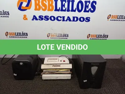 LOTE 128 - 01 NOBREAK, 01 ESTABILIZADOR E 01 SELADORA. (NO ESTADO) ATENÇÃO! FAZER A VISITAÇÃO ANTES DE ARREMATAR, NÃO SABEMOS SE FUNCIONA. LEILÃO NÃO TEM GARANTIA E NEM DEVOLUÇÃO, SUJEITO A POSSÍVEIS AVARIAS VISÍVEIS/OCULTAS E/OU AUSÊNCIA DE COMPONENTES.