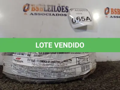 LOTE 065 - 01 ROLO DE FIO FLEXÍVEL 1X4,00MM NA COR CINZA.  (NO ESTADO) ATENÇÃO! FAZER A VISITAÇÃO ANTES DE ARREMATAR, NÃO SABEMOS SE FUNCIONA. LEILÃO NÃO TEM GARANTIA E NEM DEVOLUÇÃO, SUJEITO A POSSÍVEIS AVARIAS VISÍVEIS/OCULTAS E/OU AUSÊNCIA DE COMPONENTES.