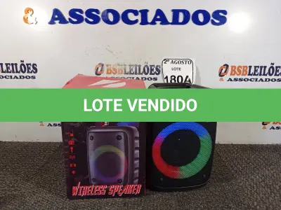 LOTE 180 - 01 CAIXA DE SOM BLUETOOTH 4”. (NO ESTADO) ATENÇÃO! FAZER A VISITAÇÃO ANTES DE ARREMATAR, NÃO SABEMOS SE FUNCIONA. LEILÃO NÃO TEM GARANTIA E NEM DEVOLUÇÃO, SUJEITO A POSSÍVEIS AVARIAS VISÍVEIS/OCULTAS E/OU AUSÊNCIA DE COMPONENTES.