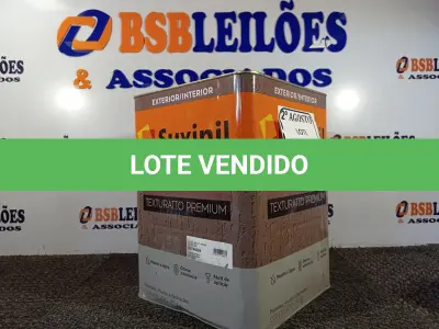 LOTE 150 - 01 LATA DE TINTA TEXTURATTO PREMIUM EFEITO RÚSTICO INTERIOR/EXTERIOR SUVINIL 25KG. (NO ESTADO) ATENÇÃO! FAZER A VISITAÇÃO ANTES DE ARREMATAR, NÃO SABEMOS SE FUNCIONA. LEILÃO NÃO TEM GARANTIA E NEM DEVOLUÇÃO, SUJEITO A POSSÍVEIS AVARIAS VISÍVEIS/OCULTAS E/OU AUSÊNCIA DE COMPONENTES.