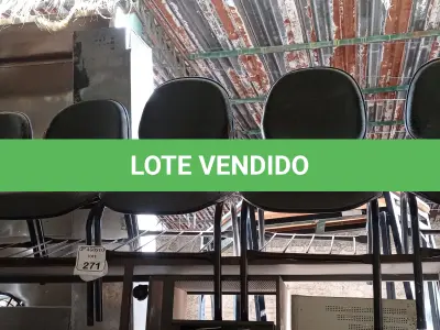 LOTE 271 - 05 CADEIRAS PARA ESCRITÓRIO. (NO ESTADO) ATENÇÃO! FAZER A VISITAÇÃO ANTES DE ARREMATAR, NÃO SABEMOS SE FUNCIONA. LEILÃO NÃO TEM GARANTIA E NEM DEVOLUÇÃO, SUJEITO A POSSÍVEIS AVARIAS VISÍVEIS/OCULTAS E/OU AUSÊNCIA DE COMPONENTES.