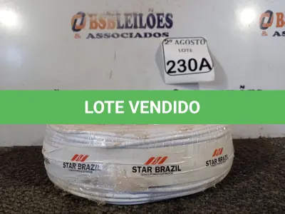 LOTE 230 - 01 ROLO DE FIO FLEXÍVEL 1X4,00MM NA COR BRANCO. (NO ESTADO) ATENÇÃO! FAZER A VISITAÇÃO ANTES DE ARREMATAR, NÃO SABEMOS SE FUNCIONA. LEILÃO NÃO TEM GARANTIA E NEM DEVOLUÇÃO, SUJEITO A POSSÍVEIS AVARIAS VISÍVEIS/OCULTAS E/OU AUSÊNCIA DE COMPONENTES.
