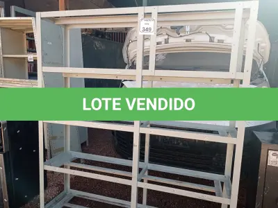 LOTE 349 - 01 ESTANTE EM FERRO. (NO ESTADO) ATENÇÃO! FAZER A VISITAÇÃO ANTES DE ARREMATAR, NÃO SABEMOS SE FUNCIONA. LEILÃO NÃO TEM GARANTIA E NEM DEVOLUÇÃO, SUJEITO A POSSÍVEIS AVARIAS VISÍVEIS/OCULTAS E/OU AUSÊNCIA DE COMPONENTES.