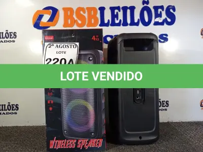 LOTE 220 - 01 CAIXA DE SOM BLUETOOTH 4X2”. (NO ESTADO) ATENÇÃO! FAZER A VISITAÇÃO ANTES DE ARREMATAR, NÃO SABEMOS SE FUNCIONA. LEILÃO NÃO TEM GARANTIA E NEM DEVOLUÇÃO, SUJEITO A POSSÍVEIS AVARIAS VISÍVEIS/OCULTAS E/OU AUSÊNCIA DE COMPONENTES.