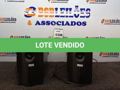 LOTE 108 - 02 NOBREAKS MARCA APC V1500W CADA. (NO ESTADO) ATENÇÃO! FAZER A VISITAÇÃO ANTES DE ARREMATAR, NÃO SABEMOS SE FUNCIONA. LEILÃO NÃO TEM GARANTIA E NEM DEVOLUÇÃO, SUJEITO A POSSÍVEIS AVARIAS VISÍVEIS/OCULTAS E/OU AUSÊNCIA DE COMPONENTES.