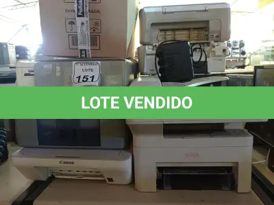 LOTE 151 - 13 IMPRESSORAS MARCAS E MODELOS DIVERSOS, 01 ESTABILIZADOR E DIVERSOS TONERS. (NO ESTADO) ATENÇÃO! FAZER A VISITAÇÃO ANTES DE ARREMATAR, NÃO SABEMOS SE FUNCIONA. LEILÃO NÃO TEM GARANTIA E NEM DEVOLUÇÃO, SUJEITO A POSSÍVEIS AVARIAS VISÍVEIS/OCULTAS E/OU AUSÊNCIA DE COMPONENTES.