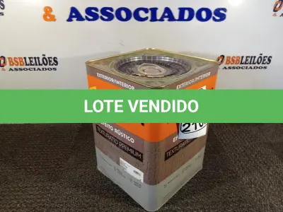 LOTE 210 - 01 LATA DE TINTA TEXTURATTO PREMIUM EFEITO RÚSTICO INTERIOR/EXTERIOR SUVINIL 25KG. (NO ESTADO) ATENÇÃO! FAZER A VISITAÇÃO ANTES DE ARREMATAR, NÃO SABEMOS SE FUNCIONA. LEILÃO NÃO TEM GARANTIA E NEM DEVOLUÇÃO, SUJEITO A POSSÍVEIS AVARIAS VISÍVEIS/OCULTAS E/OU AUSÊNCIA DE COMPONENTES.