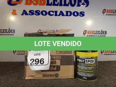 LOTE 296 - 04 ADESIVOS POLYEPOX 630G CADA. (NO ESTADO) ATENÇÃO! FAZER A VISITAÇÃO ANTES DE ARREMATAR, NÃO SABEMOS SE FUNCIONA. LEILÃO NÃO TEM GARANTIA E NEM DEVOLUÇÃO, SUJEITO A POSSÍVEIS AVARIAS VISÍVEIS/OCULTAS E/OU AUSÊNCIA DE COMPONENTES.