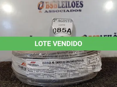 LOTE 085 - 01 ROLO DE FIO FLEXÍVEL 1X4,00MM NA COR CINZA. (NO ESTADO) ATENÇÃO! FAZER A VISITAÇÃO ANTES DE ARREMATAR, NÃO SABEMOS SE FUNCIONA. LEILÃO NÃO TEM GARANTIA E NEM DEVOLUÇÃO, SUJEITO A POSSÍVEIS AVARIAS VISÍVEIS/OCULTAS E/OU AUSÊNCIA DE COMPONENTES.