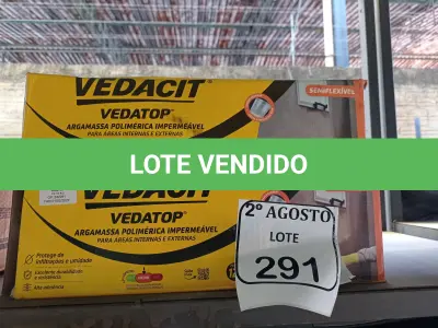 LOTE 291 - 02 VEDACIT ARGAMASSA POLIMÉRICA IMPERMEÁVEL 12KGS CADA. (NO ESTADO) ATENÇÃO! FAZER A VISITAÇÃO ANTES DE ARREMATAR, NÃO SABEMOS SE FUNCIONA. LEILÃO NÃO TEM GARANTIA E NEM DEVOLUÇÃO, SUJEITO A POSSÍVEIS AVARIAS VISÍVEIS/OCULTAS E/OU AUSÊNCIA DE COMPONENTES.