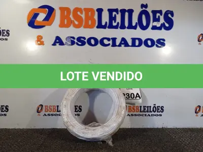 LOTE 230 - 01 ROLO DE FIO FLEXÍVEL 1X4,00MM NA COR BRANCO. (NO ESTADO) ATENÇÃO! FAZER A VISITAÇÃO ANTES DE ARREMATAR, NÃO SABEMOS SE FUNCIONA. LEILÃO NÃO TEM GARANTIA E NEM DEVOLUÇÃO, SUJEITO A POSSÍVEIS AVARIAS VISÍVEIS/OCULTAS E/OU AUSÊNCIA DE COMPONENTES.