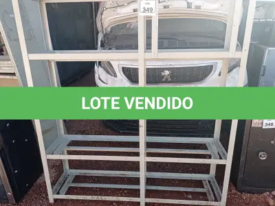 LOTE 349 - 01 ESTANTE EM FERRO. (NO ESTADO) ATENÇÃO! FAZER A VISITAÇÃO ANTES DE ARREMATAR, NÃO SABEMOS SE FUNCIONA. LEILÃO NÃO TEM GARANTIA E NEM DEVOLUÇÃO, SUJEITO A POSSÍVEIS AVARIAS VISÍVEIS/OCULTAS E/OU AUSÊNCIA DE COMPONENTES.
