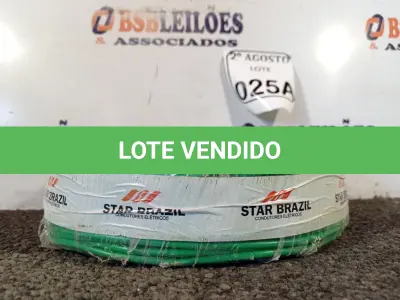 LOTE 025 - 01 ROLO DE FIO FLEXÍVEL 1X4,00MM NA COR VERDE. (NO ESTADO) ATENÇÃO! FAZER A VISITAÇÃO ANTES DE ARREMATAR, NÃO SABEMOS SE FUNCIONA. LEILÃO NÃO TEM GARANTIA E NEM DEVOLUÇÃO, SUJEITO A POSSÍVEIS AVARIAS VISÍVEIS/OCULTAS E/OU AUSÊNCIA DE COMPONENTES.