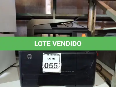 LOTE 055 - 01 IMPRESSORA MULTIFUNCIONAL MARCA HP. (NO ESTADO) ATENÇÃO! FAZER A VISITAÇÃO ANTES DE ARREMATAR, NÃO SABEMOS SE FUNCIONA. LEILÃO NÃO TEM GARANTIA E NEM DEVOLUÇÃO, SUJEITO A POSSÍVEIS AVARIAS VISÍVEIS/OCULTAS E/OU AUSÊNCIA DE COMPONENTES.