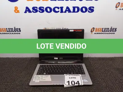 LOTE 104 - 01 NOTEBOOK MARCA STI. (NO ESTADO) ATENÇÃO! FAZER A VISITAÇÃO ANTES DE ARREMATAR, NÃO SABEMOS SE FUNCIONA. LEILÃO NÃO TEM GARANTIA E NEM DEVOLUÇÃO, SUJEITO A POSSÍVEIS AVARIAS VISÍVEIS/OCULTAS E/OU AUSÊNCIA DE COMPONENTES.