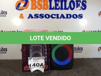 LOTE 140 - 01 CAIXA DE SOM BLUETOOTH 4”. (NO ESTADO) ATENÇÃO! FAZER A VISITAÇÃO ANTES DE ARREMATAR, NÃO SABEMOS SE FUNCIONA. LEILÃO NÃO TEM GARANTIA E NEM DEVOLUÇÃO, SUJEITO A POSSÍVEIS AVARIAS VISÍVEIS/OCULTAS E/OU AUSÊNCIA DE COMPONENTES.