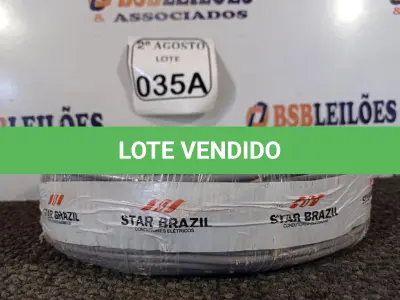 LOTE 035 - 01 ROLO DE FIO FLEXÍVEL 1X4,00MM NA COR CINZA. (NO ESTADO) ATENÇÃO! FAZER A VISITAÇÃO ANTES DE ARREMATAR, NÃO SABEMOS SE FUNCIONA. LEILÃO NÃO TEM GARANTIA E NEM DEVOLUÇÃO, SUJEITO A POSSÍVEIS AVARIAS VISÍVEIS/OCULTAS E/OU AUSÊNCIA DE COMPONENTES.