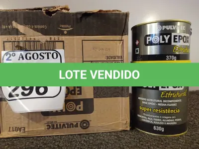 LOTE 296 - 04 ADESIVOS POLYEPOX 630G CADA. (NO ESTADO) ATENÇÃO! FAZER A VISITAÇÃO ANTES DE ARREMATAR, NÃO SABEMOS SE FUNCIONA. LEILÃO NÃO TEM GARANTIA E NEM DEVOLUÇÃO, SUJEITO A POSSÍVEIS AVARIAS VISÍVEIS/OCULTAS E/OU AUSÊNCIA DE COMPONENTES.